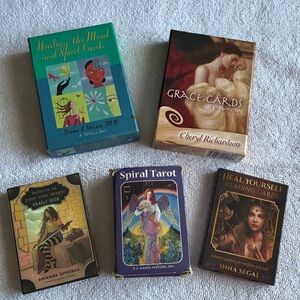 5 Deck Tarot Bundle,Spiral, Grace Cards, Cheryl Richardson, Heal Yourself